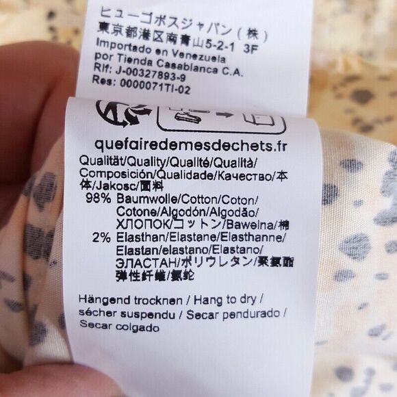 HUGO BOSS Shirt Mens 17 43 Tan Spotted Button Up Extra Slim Fit ELISHA $138 - Picture 5 of 8